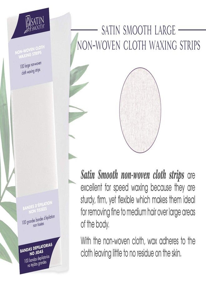 Satin Smooth Non-Woven Cloth Waxing Strips, Large, 100 ct x 1 pack - Image 3