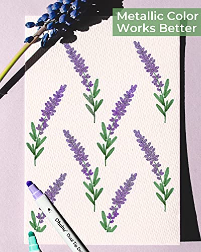 Ohuhu Dual Tip Dot Markers: 15 Colors Dot Marker Pens (Fine & Dot) for Kids Adults Water-Based Ink Metallic & Regular Colors Dot Pens for Journaling Scrapbooking DIY Highlighting Drawing Markers - Image 5