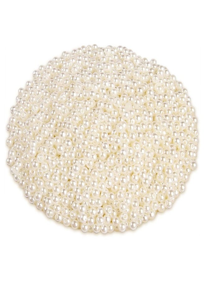 Generic - Pearl Beads for Craft, 1000pcs Fake Pearls, 6 mm Small Sew on Pearl Beads with holes for Jewelry Making, Bracelets, Necklaces, Hairs, Crafts, Decoration and Vase Filler - Image 1