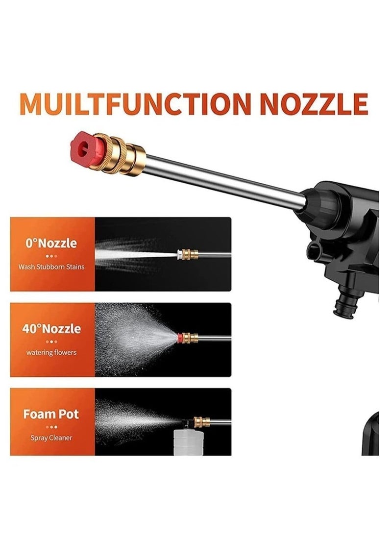 Generic Cordless 48V Electric High Pressure Car Washer Manual Rechargeable Car Washing Machine with Adjustable 3-in-1 Nozzle and Hose Pipe for Washing Cars Watering Flowers Cleaning Floors  - Image 3