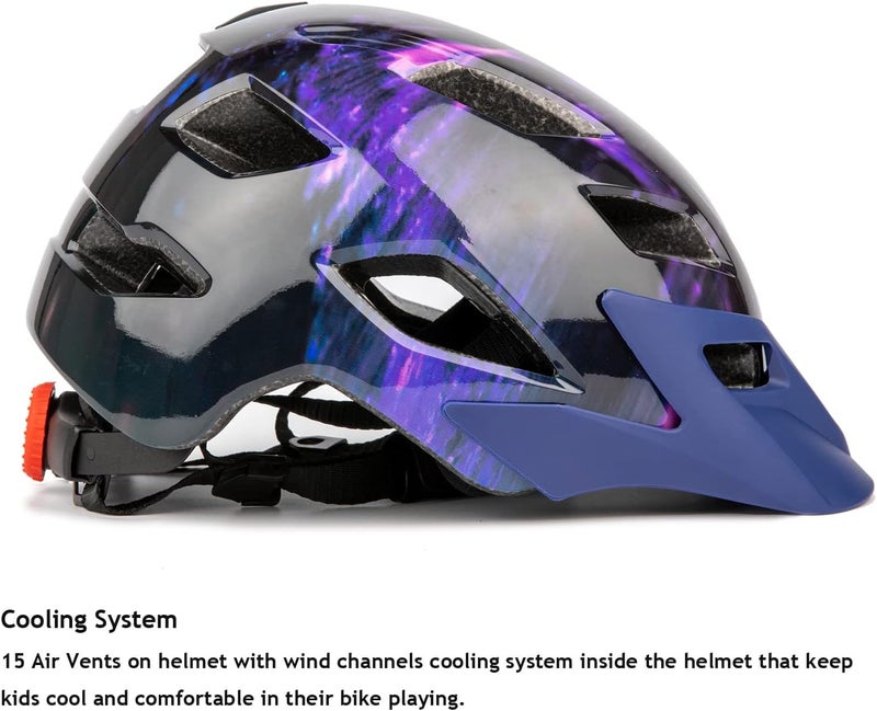 EXCLUSKY Kids Helmet, Kids Bike Helmet Child Boys Girls Bike Helmet Age 5-13 Adjustable Bicycle Scooter Skating Cycle Helmet 50-57cm - Image 5