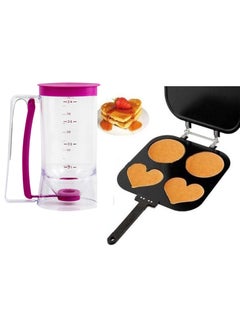 Non Stick Pancake Pan With Batter Dispenser Flip Perfect Pancake Maker Breakfast Omelette Eggs
