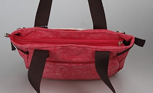 Valentoria Canvas Tote Handbag for Women Cute Cat Embroidery Shoulder Purse Large Zipper Travel Work Shopping Grocery Bags - Image 4