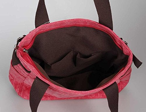 Valentoria Canvas Tote Handbag for Women Cute Cat Embroidery Shoulder Purse Large Zipper Travel Work Shopping Grocery Bags - Image 3
