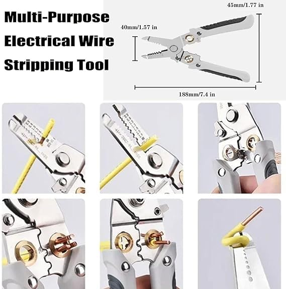 KRLZ Wire Stripper MultiFunction Wire Strippers Wire Stripper Tool Wire Crimping Tool Wire Cutter Electrical Wire Crimper Tool Wire Strippers Electrical - Image 4
