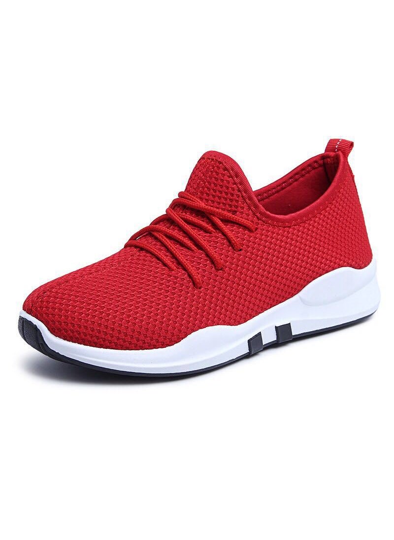 Generic - 2019 Summer Womens Mesh Sneakers Breathable Canvas Shoes Plus negative cloth surface red - Image 1