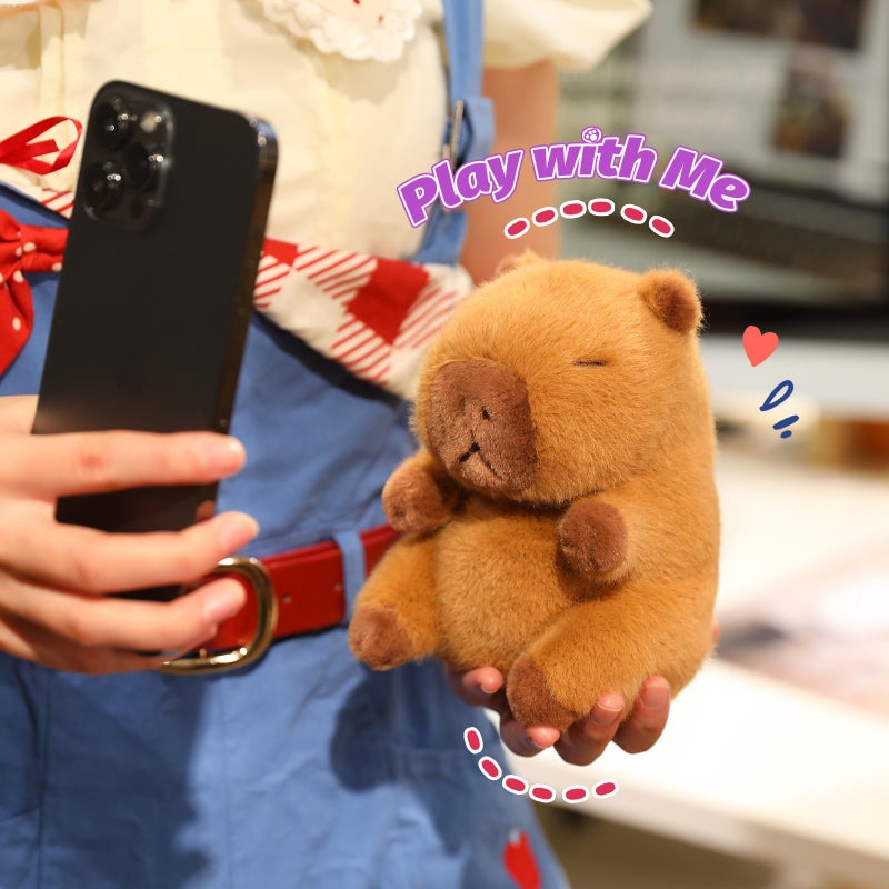 Ditucu Palm-Sized Capybara Stuffed Animals Cute Soft Plush Doll Small Capibara Plushies Toys Gifts for Kids Brown 5 inch - Image 2