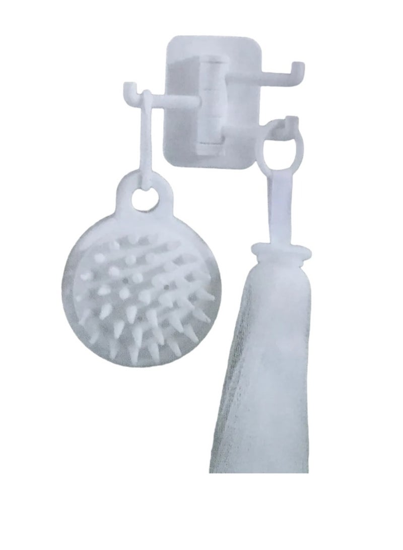 خطافات حائط ذاتية اللصق شديدة التحمل مكونة من قطعتين باللون الأبيض - Image 1