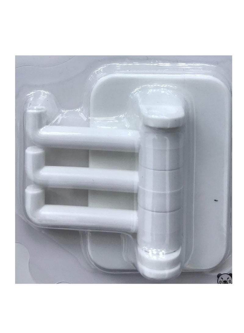 خطافات حائط ذاتية اللصق شديدة التحمل مكونة من قطعتين باللون الأبيض - Image 2