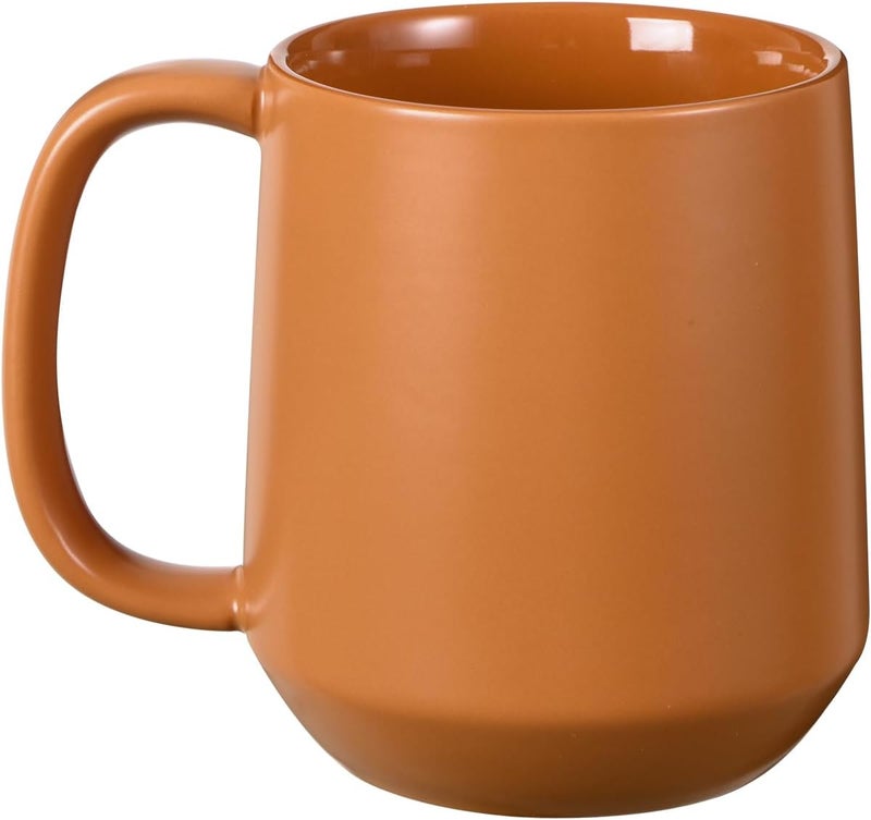 Miicol Ceramic Coffee Mug, 16 oz / 455ml Large Coffee Cup, Tea Mug with Handle, Flat Bottom Mug for Men, Women, Office, Microwave and Dishwasher Safe, Multi-Color, Burnt Orange - Image 1