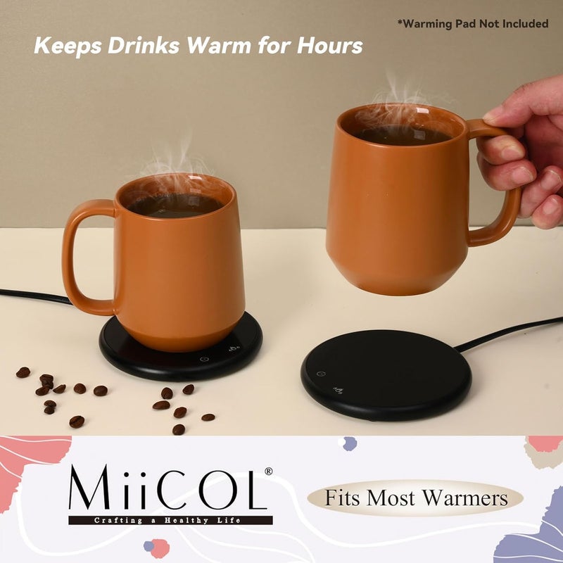 Miicol Ceramic Coffee Mug, 16 oz / 455ml Large Coffee Cup, Tea Mug with Handle, Flat Bottom Mug for Men, Women, Office, Microwave and Dishwasher Safe, Multi-Color, Burnt Orange - Image 4