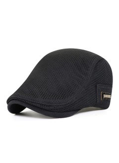 Joychic New Style Mens Beret Cap Newsboy Hat Adjustable Irish Cabbie Gatsby Cap Mesh Breathable Driving Hat Outdoor Sun Protection Classic Beret Black  - Image 1