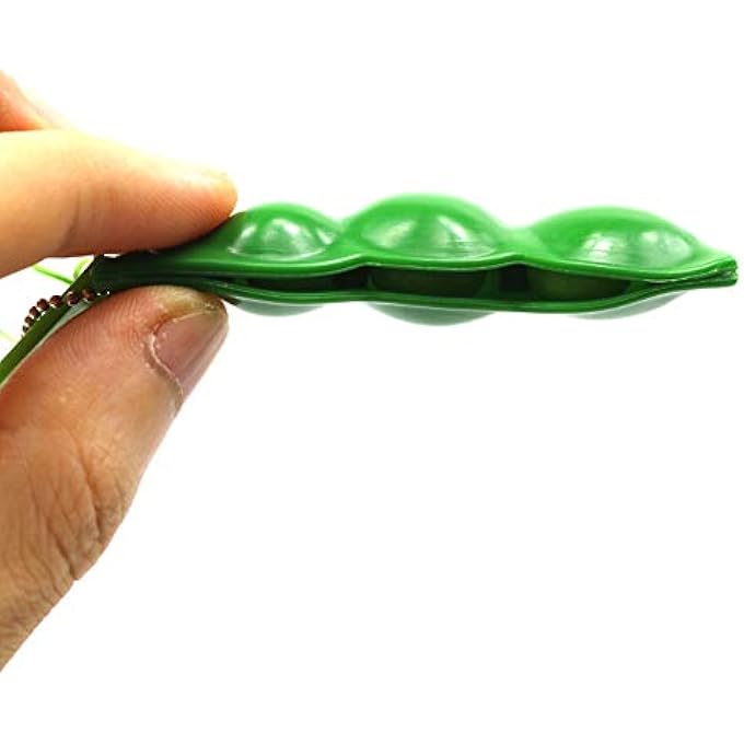 SKEIDO 3-Pack Squeeze-a-Bean Fidget Keychains - Edamame Soybean Stress Relief Toys with Extrusion Bean Design, Portable Sensory Keyring for Anxiety Relief, Focus Improvement and Habit Control (Green) - Image 2