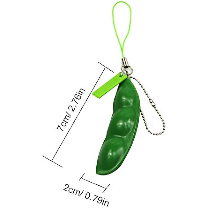SKEIDO 3-Pack Squeeze-a-Bean Fidget Keychains - Edamame Soybean Stress Relief Toys with Extrusion Bean Design, Portable Sensory Keyring for Anxiety Relief, Focus Improvement and Habit Control (Green) - Image 5