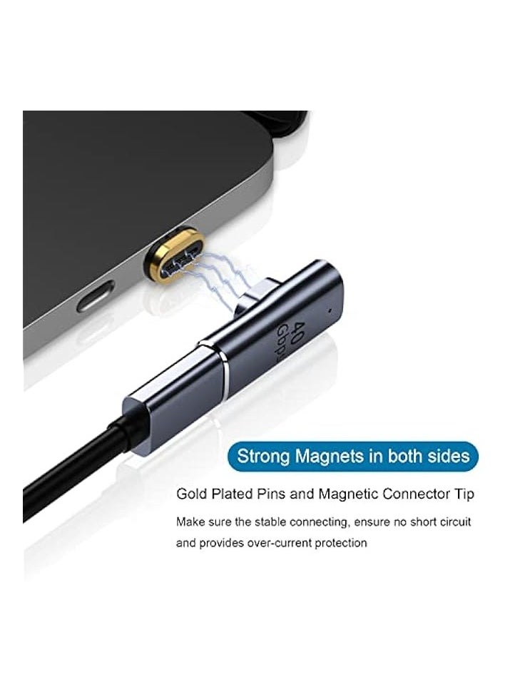erorex - USB C Magnetic Adapter - 3 Connector Tips, 90 Degree Right Angle Type C Adapter Support 100W Fast Charge 40Gbps Data Transfer 8K@60Hz Video Output for MacBook and More Type C Devices - Image 1