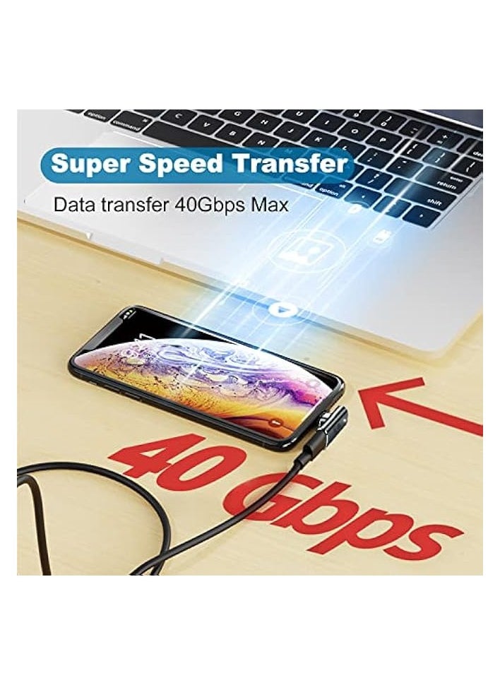 erorex - USB C Magnetic Adapter - 3 Connector Tips, 90 Degree Right Angle Type C Adapter Support 100W Fast Charge 40Gbps Data Transfer 8K@60Hz Video Output for MacBook and More Type C Devices - Image 1