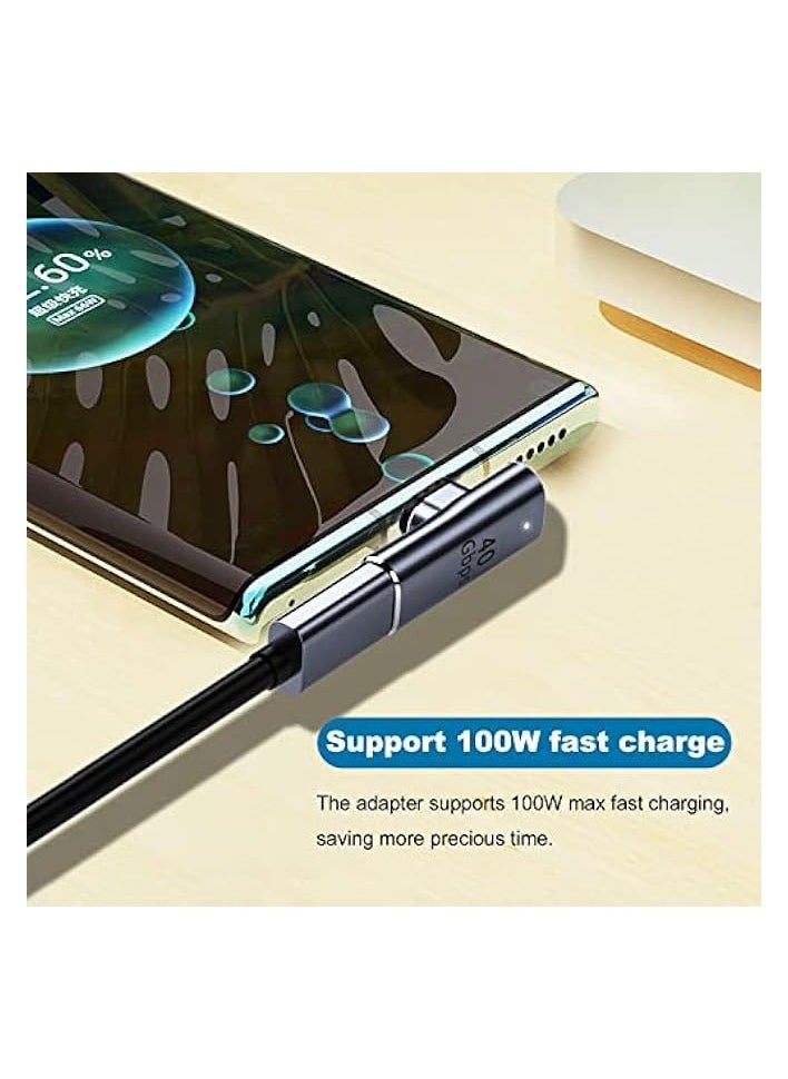 erorex - USB C Magnetic Adapter - 3 Connector Tips, 90 Degree Right Angle Type C Adapter Support 100W Fast Charge 40Gbps Data Transfer 8K@60Hz Video Output for MacBook and More Type C Devices - Image 1