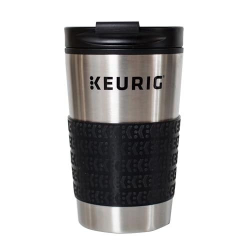 Keurig Stainless Steel Insulated Coffee Travel Mug, Fits Under Any Keurig K-Cup Pod Coffee Maker, 12 Oz, Stainless Steel - Image 1