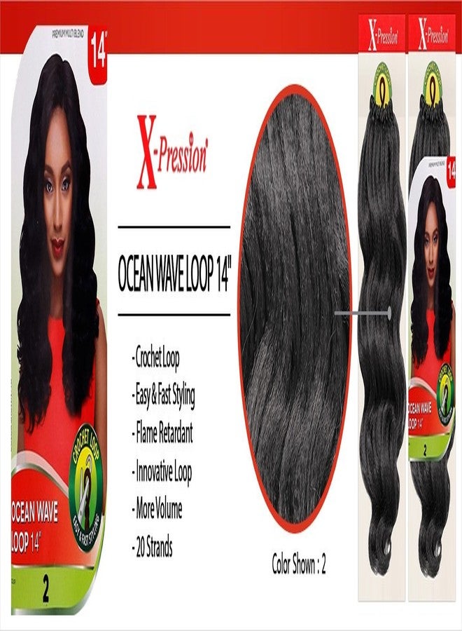 x-pression MULTI PACK DEALS! Outre Synthetic Hair Crochet Braids X-Pression Braid Ocean Wave Loop 14" (6-PACK, 2) - Image 3