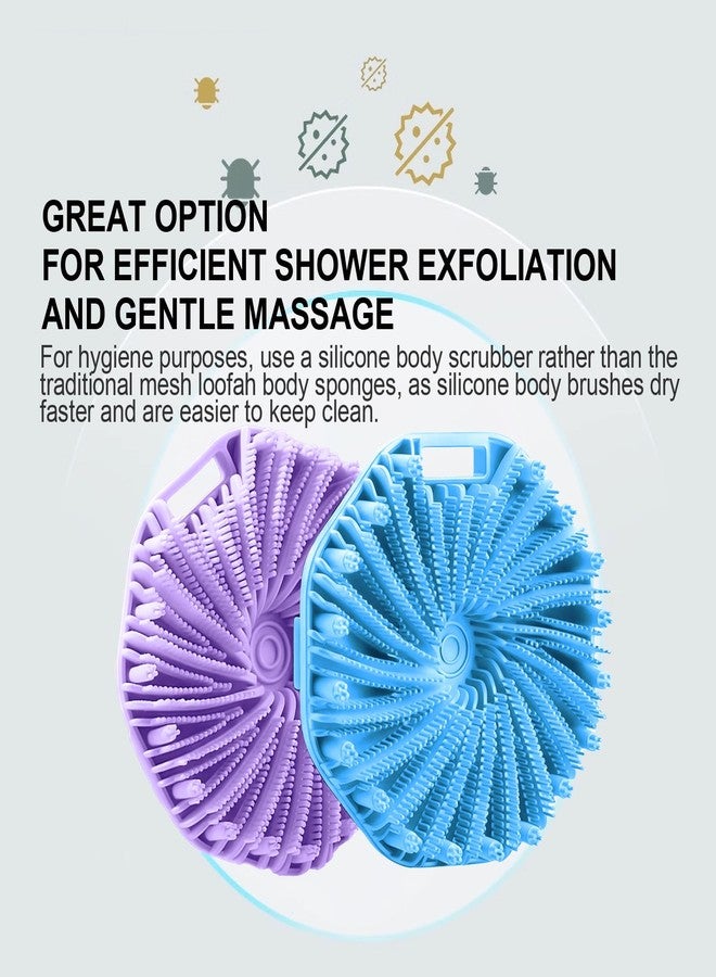 RamPula Silicone Body Scrubber for Shower, Shower Body Brush for Effective Showering Exfoliation and Gentle Massage Back Scrubber with Soft Bristles, Loofah Alternative for Sensitive Skin, Gift for Family - Image 4