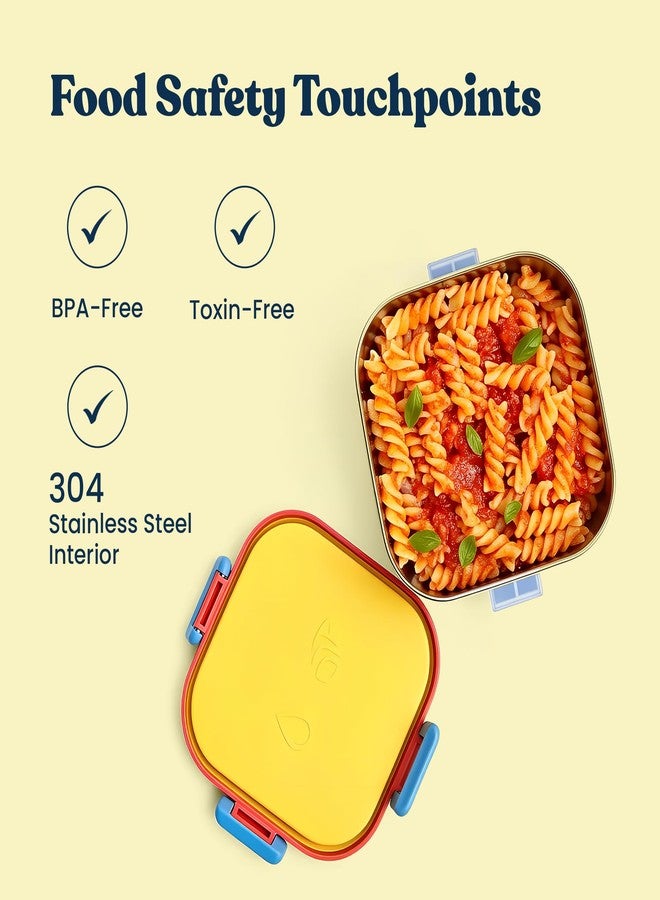 rabitat Lunchmate Mini Stainless Steel Lunch Box 500 ml | 1+1 Year Brand Warranty | Tiffin Box for School | Kanjak Gifts for Girls | BPA-Free Leak-Proof with Spoon | Little Boss - Image 2