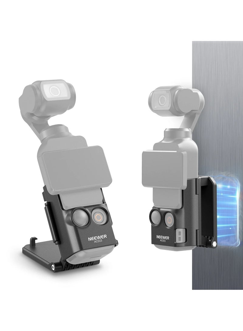 Neewer Magnetic Mount Stand for DJI Osmo Pocket 3 – Multi-Function Base with Strong Magnetic Attachment, 180° Adjustable Angle, Battery Handle Support, and Desktop Camera Holder for Stable Shooting - Image 1