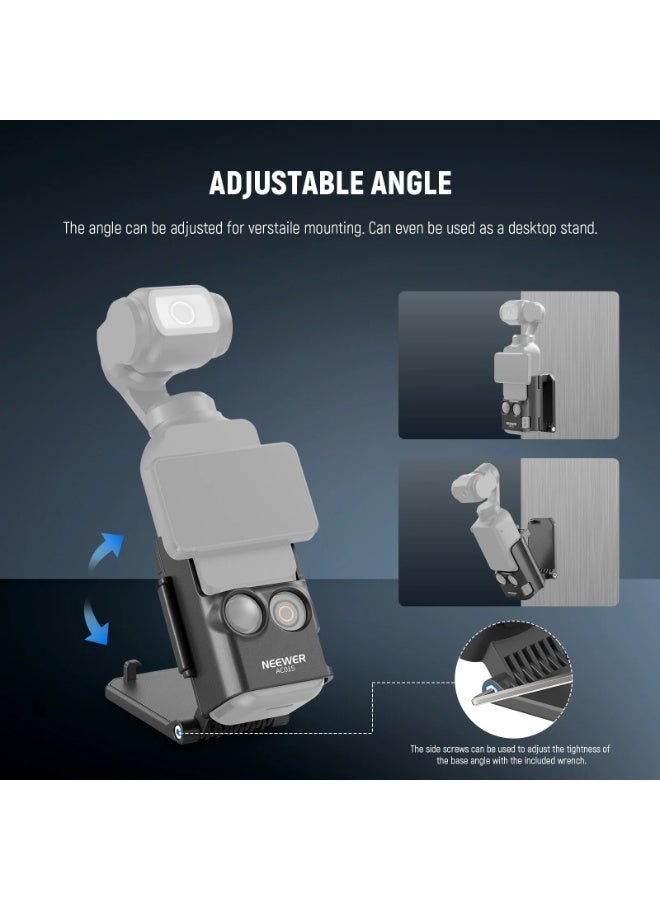 Neewer Magnetic Mount Stand for DJI Osmo Pocket 3 – Multi-Function Base with Strong Magnetic Attachment, 180° Adjustable Angle, Battery Handle Support, and Desktop Camera Holder for Stable Shooting - Image 3