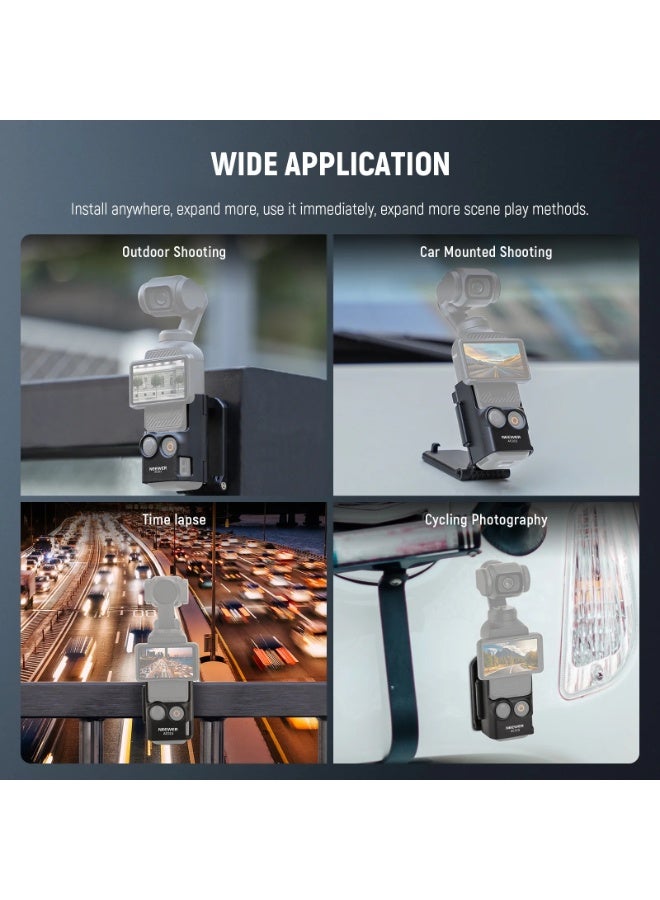 Neewer Magnetic Mount Stand for DJI Osmo Pocket 3 – Multi-Function Base with Strong Magnetic Attachment, 180° Adjustable Angle, Battery Handle Support, and Desktop Camera Holder for Stable Shooting - Image 4