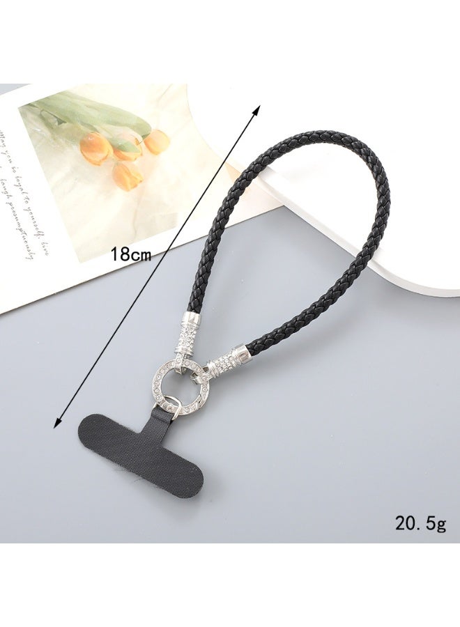NIBEMINENT Phone Charm/ Chain Strap for Women Girls, Weaving Leather Rope Cell Phone Case Lanyard Wrist Strap