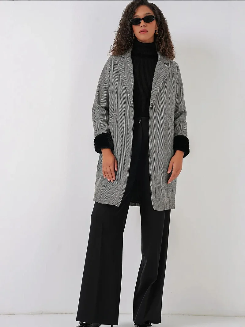 بيغ دارت معطف طويل بأزرار وجيوب من