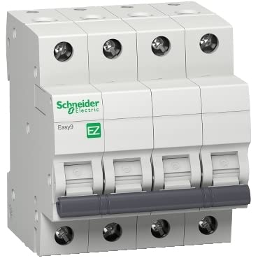 Schneider Electric Schneider Electric Easy9 low voltage miniature circuit breaker MCB with 4P 4 protected poles rated current upto 32A and C tripping curve10000AEZ9F71432 
