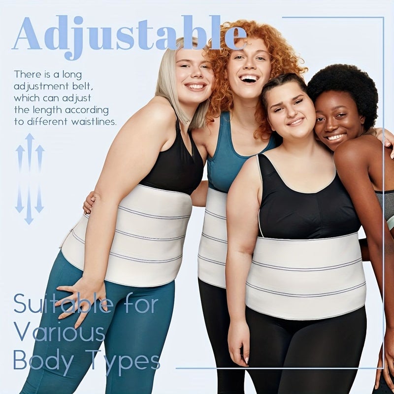 Adjustable Post Surgery Abdominal Binder Belt 12 Inch High Heavy Duty Tummy Tuck Compression Garment For Men Women Postpartum Belly Wrap C Section Bariatric Surgery Plus Size Waist Cincher White M - Image 5
