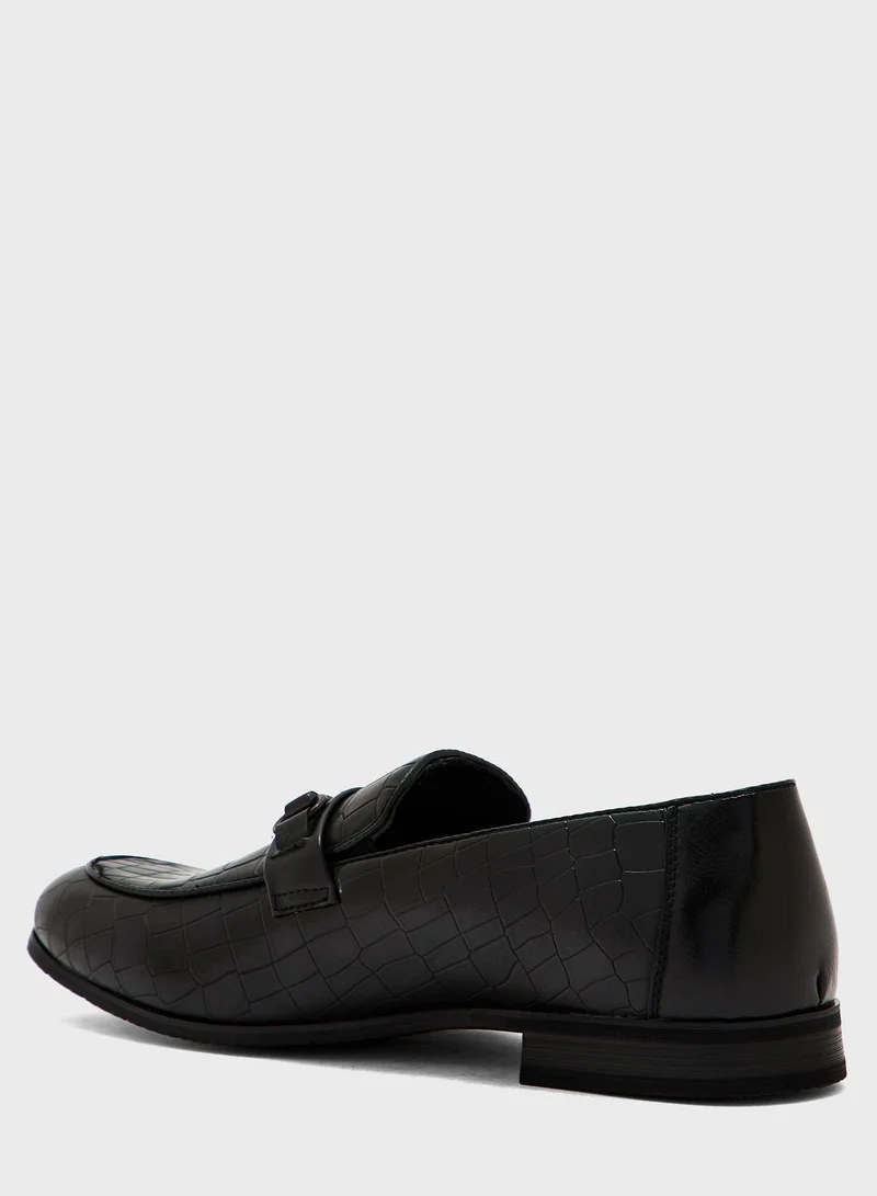 Robert Wood Croc Print Formal Slip Ons