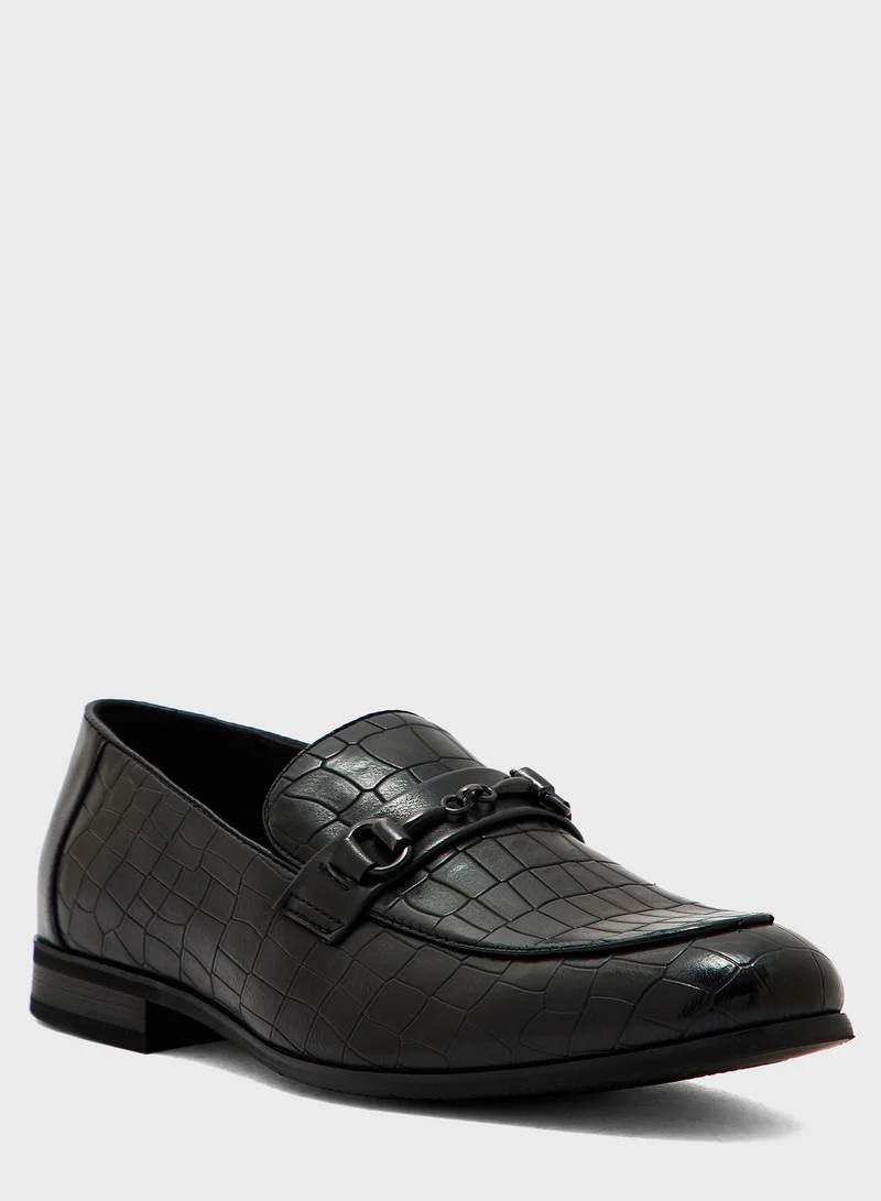 Robert Wood Croc Print Formal Slip Ons