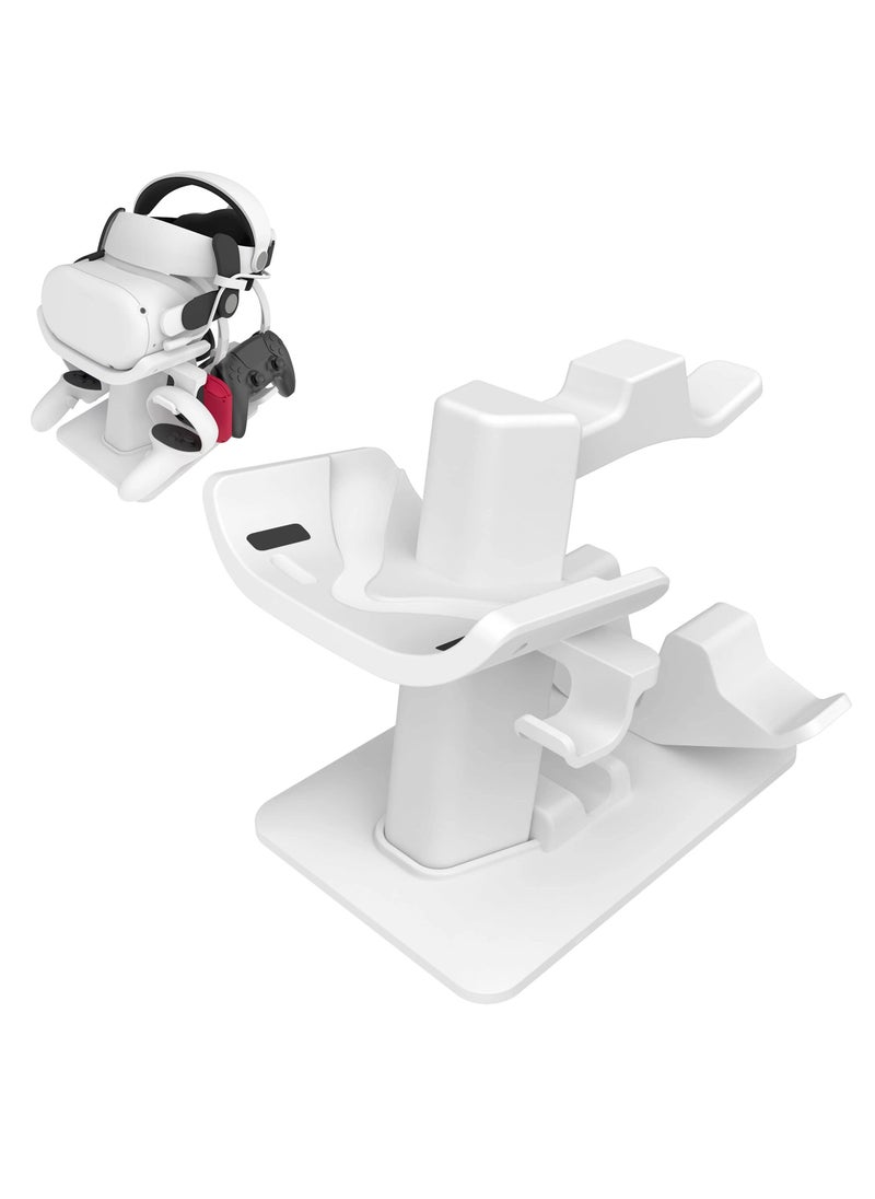 SYOSI - Multifunction VR Headset Stand for Headset Display Holder and Controller Holder White - Image 1