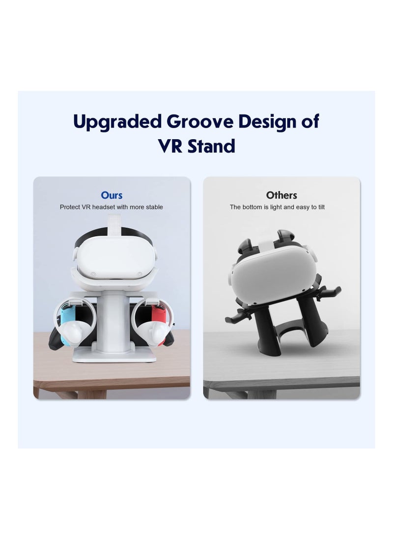 SYOSI - Multifunction VR Headset Stand for Headset Display Holder and Controller Holder White - Image 1