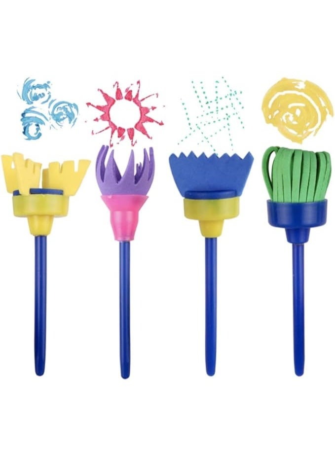 المنزل الذكي هوم سمارت مجموعة رسم وأشغال يدوية للأطفال الصغار، ٢٥ قطعة. تحتوي المجموعة على مريلة، وفرشاة مكنسة، وفرشاة إسفنجية ملونة، وفرشاة إسفنجية دوارة، وفرش بلاستيكية، وإسفنجة مستديرة، وفرش سمكة صغيرة، ولوحة ألوان بلاستيكية. هدايا إيدل للأطفال. - Image 4