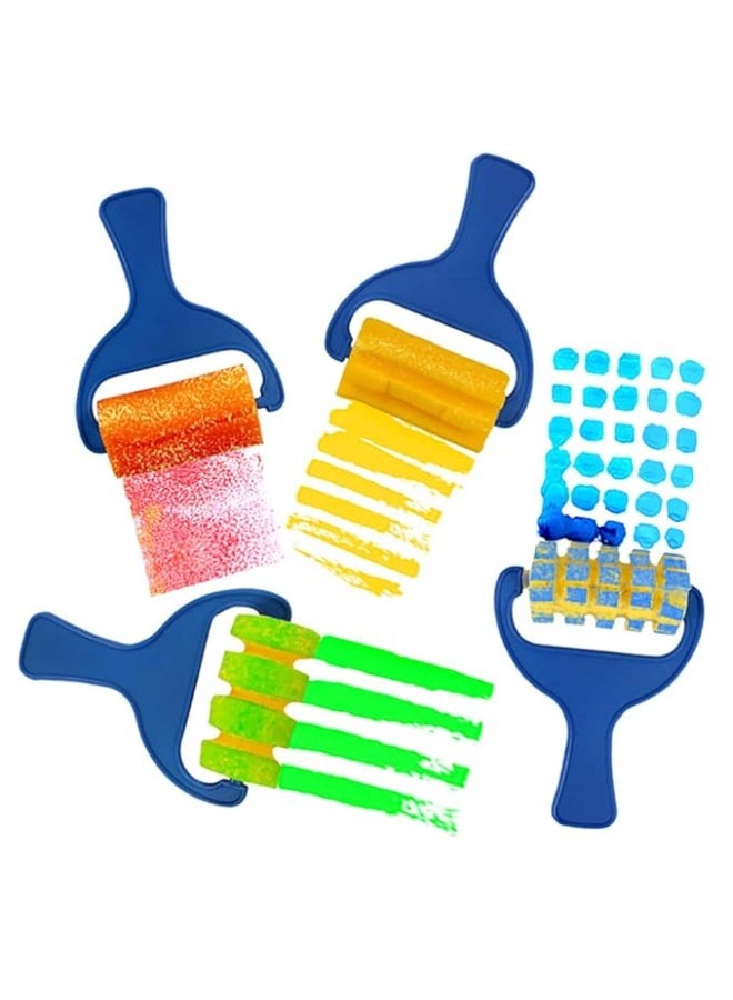المنزل الذكي هوم سمارت مجموعة رسم وأشغال يدوية للأطفال الصغار، ٢٥ قطعة. تحتوي المجموعة على مريلة، وفرشاة مكنسة، وفرشاة إسفنجية ملونة، وفرشاة إسفنجية دوارة، وفرش بلاستيكية، وإسفنجة مستديرة، وفرش سمكة صغيرة، ولوحة ألوان بلاستيكية. هدايا إيدل للأطفال. - Image 3