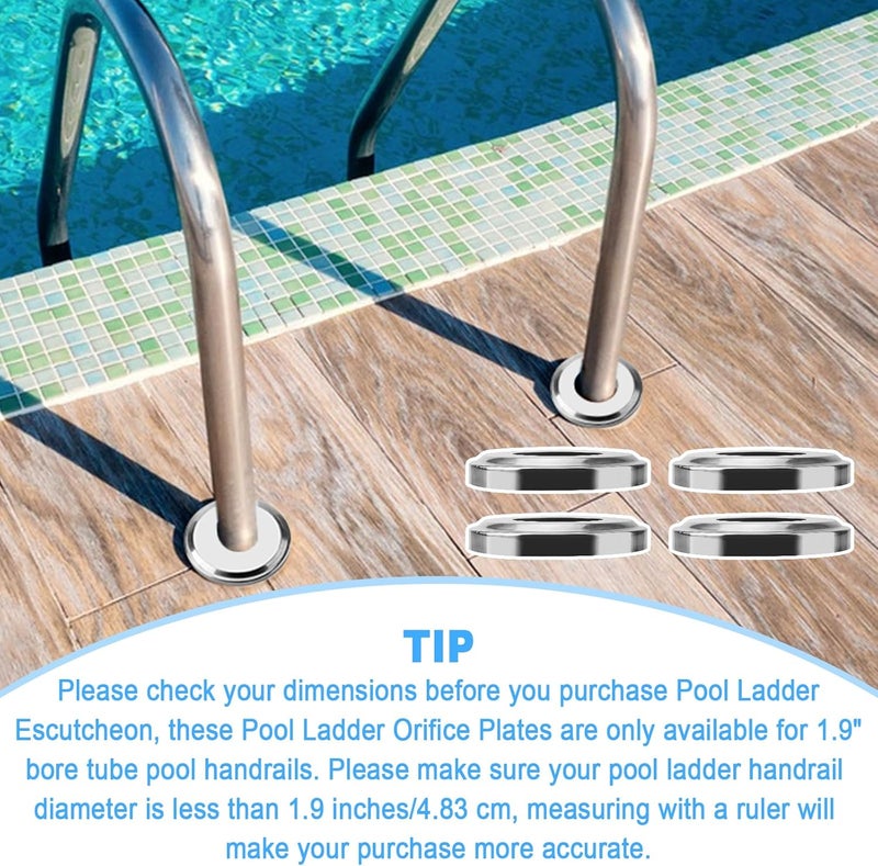 VIDABTE Pool Ladder Escutcheon Fit for 1.9" Inner Diameter Tubing Pool Handrail, Pool Ladders & Pool Handrail Covers (4 pcs) - Image 5