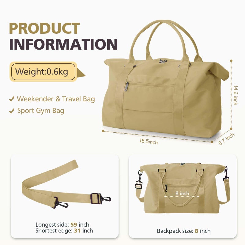 TOPBAG Travel Duffle Bag, Waterproof Weekender Bag Carry On Tote Bags for Women, Travel Essentials Sport Gym Bag for Men, Hospital Bag for Labor and Delivery, Overnight Bag Luggage Bag with Trolley Sleeve - Image 4