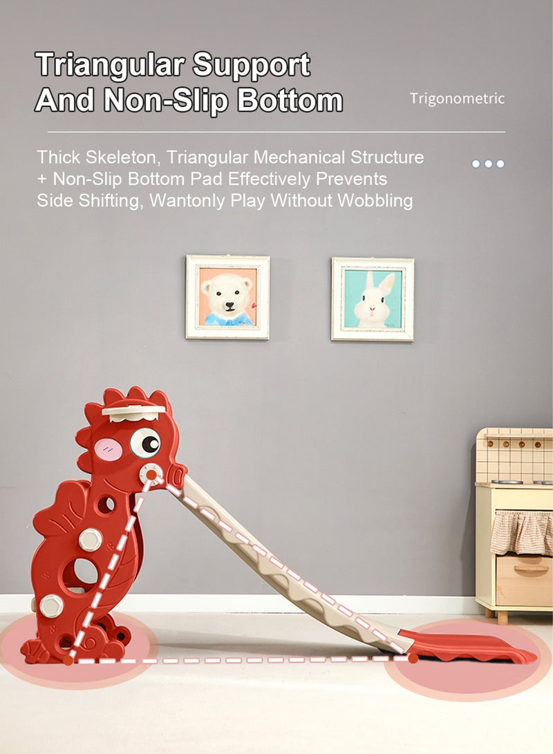 ما بيبي زحليقة قابلة للطي للأطفال من عمر 1 إلى 3 إلى 5 سنوات، زحليقة ترفيهية مستقلة للأطفال، مجموعة ألعاب صغيرة مناسبة للترفيه الداخلي والخارجي مع حامل كرة سلة، سهلة التجميع - Image 2