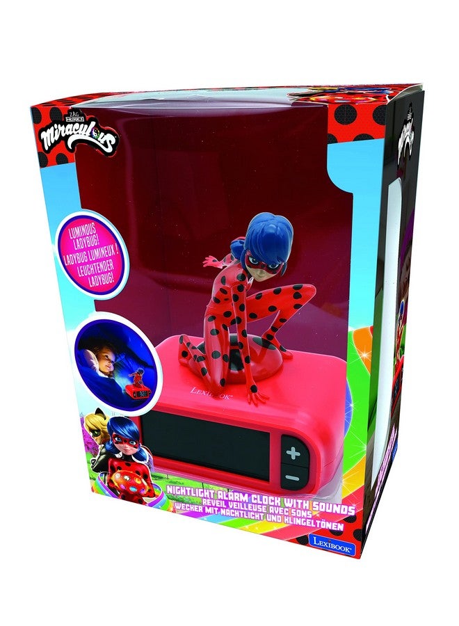 Lexibook - Miraculous Digital Alarm Clock with Night Light Snooze, Clock, Luminous Ladybug, Red colour - RL800MI - Image 5