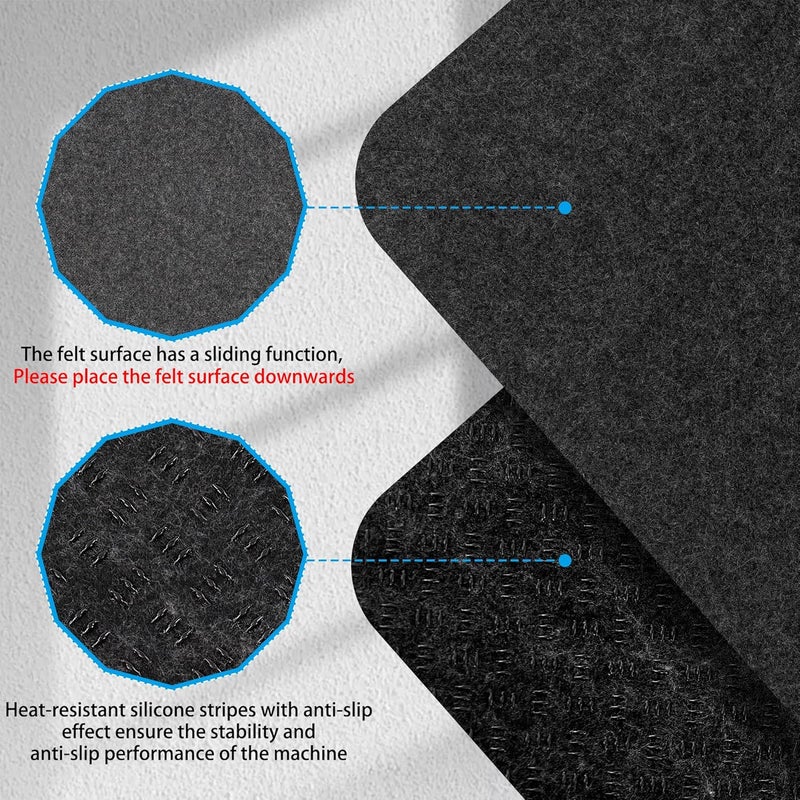 KIDOT 2 Pcs Heat Resistant Mat for Air Fryer, 12" x 17" Thickened Kitchen Countertop Protector Mat Cut to Fit, Non Slip Heat Proof Pad with Sliding Function for Blender, Coffee Maker, Toaster, Microwave - Image 4