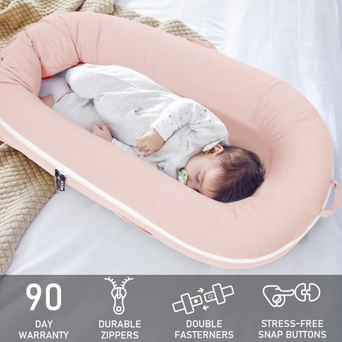 MEXXI Organic Replacement Cover with Waterproof Pad | Premium Quality Spare Cover Certified Organic Cotton | Protects Against leaks | [Fits Dockatot Deluxe + Docks] (Cover Only) (Baby Pink) - Image 5