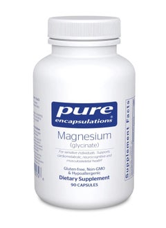 PURE Encapsulations Magnesium Glycinate Supplement to Support Stress Relief Sleep Heart Health Nerves Muscles and Metabolism with Magnesium Glycinate 90 Capsules  - Image 1