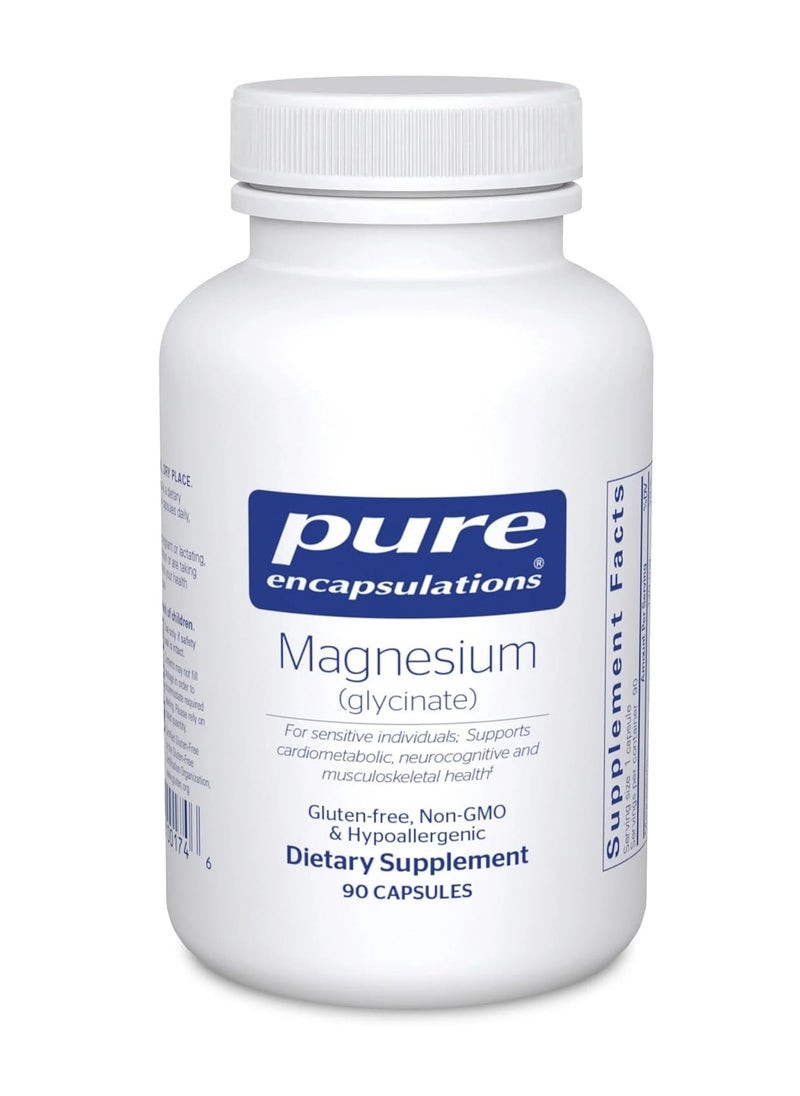 PURE Encapsulations Magnesium Glycinate Supplement to Support Stress Relief Sleep Heart Health Nerves Muscles and Metabolism with Magnesium Glycinate 90 Capsules  - Image 1