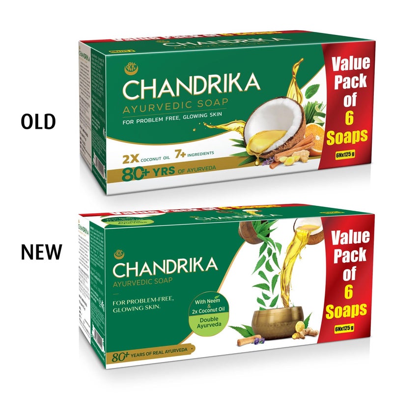 Chandrika Ayurvedic Soap Classic Handmade Soap for Naturally Radiant Skin For All Skin Types 125g Pack of 6 - Image 5