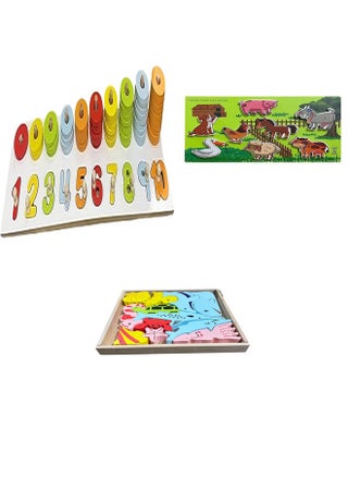 Kinder Creative Peg Number Ring Counting Set,Chunky Stacking Farm Animals Puzzle,3D Sea Animals Stacking Puzzle, Educational Puzzle and Toys for Kids Pack of 3 - pzsku/Z99441D9CBDAA04FD8BD4Z/45/_/1736426628/f0eae391-0ceb-497b-9ff8-2cb5bcb1785f