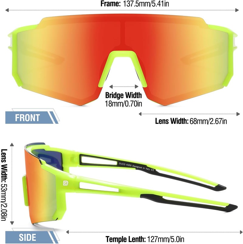 DUCO Polarized Kids Sunglasses Youth Sports Cycling Shades Lightweight Frame UV400 Child Boys Girls Baseball SunGlasses DK310 - Image 2