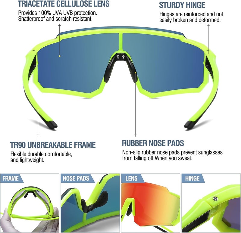 DUCO Polarized Kids Sunglasses Youth Sports Cycling Shades Lightweight Frame UV400 Child Boys Girls Baseball SunGlasses DK310 - Image 3